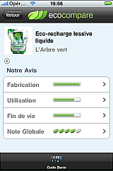 iPhone - application - ecocompare - fiche produit