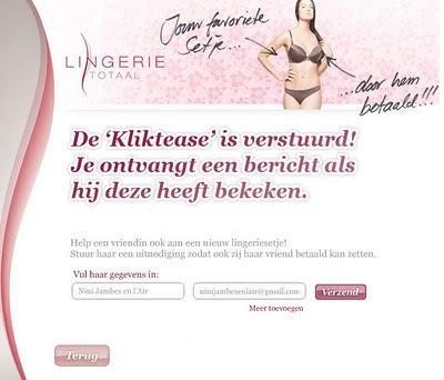 [Web] Kliktease: la campagne virale de Lingerie Totaal