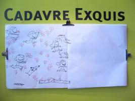 Mortels dessinateurs pour exquis cadavre de feuille blanche