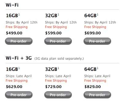 stock précommande ipad