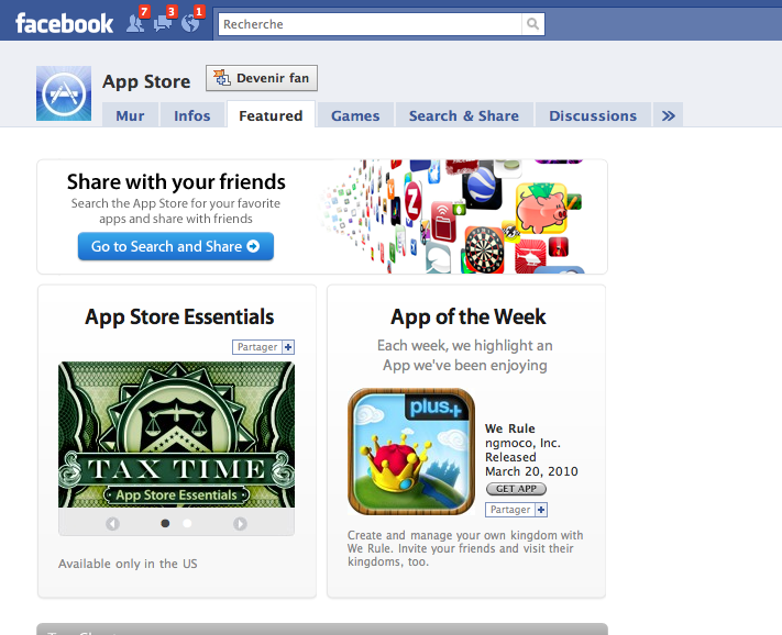 facebook app store Facebook: mise à jour de la page App Store 