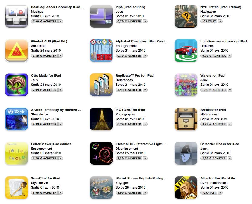 Les Apps iPad envahissent l’App Store