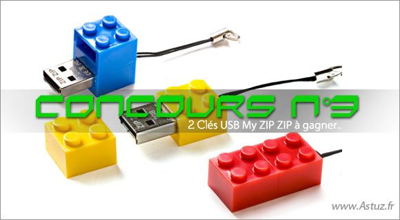 Concours 3, Des clés USB Zipzip « légo » à gagner …
