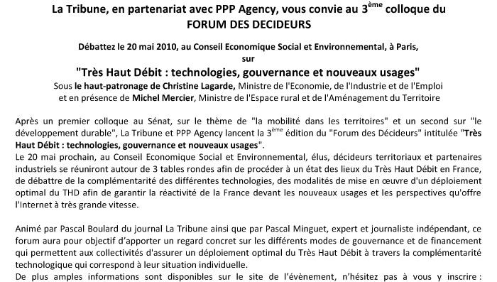 Le très haut débit au programme