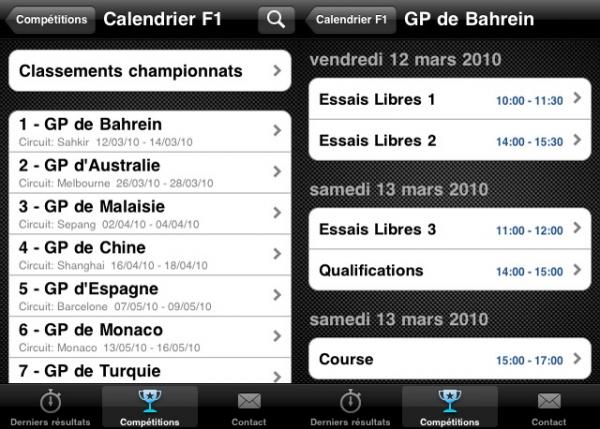 iphone  MotorSports Results