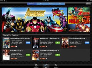 Zoom sur l’application Marvel pour iPad
