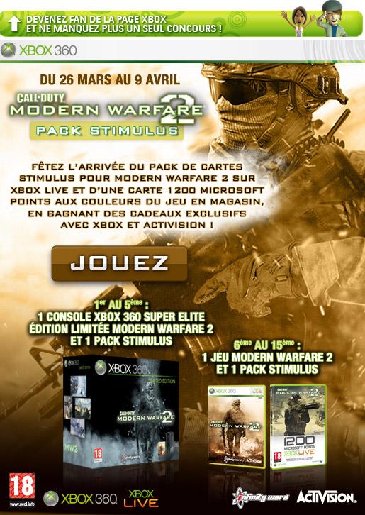 Concours Modern Warfare 2 Stimulus sur Facebook