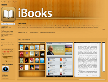 L'application iBooks disponible dans l'AppStore
