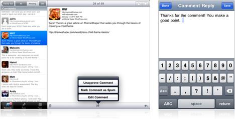 wordpress ipad 1 Wordpress lance une version universelle de son application iPhone, iPad