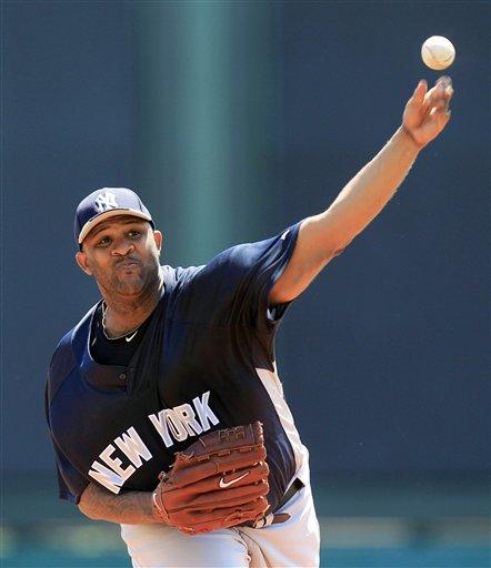 C.C. Sabathia, le 30 mars 2010 dans un match contre Atlanta. L'ancien lanceur des Indians sera à nouveau le numéro un des Yankees et sur la butte dimanche contre Boston. Pourra-t-il remporter un deuxième Cy Young ? (AP Photo/Charlie Riedel)