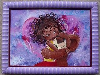 un cadre pour une illustration : Câlin, tendresse.