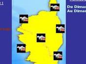 Phase surveillance niveau jaune Dégradation pluvio-orageuse aujourd'hui Corse.