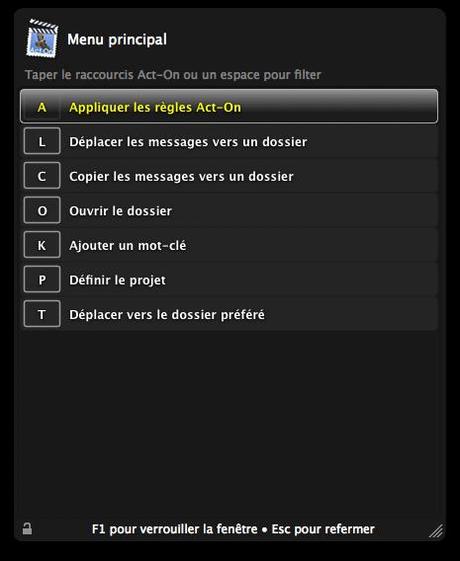 Mail Act-On sur Mac Aficionados©