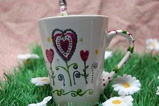 tasses petit-déj peintes à la main