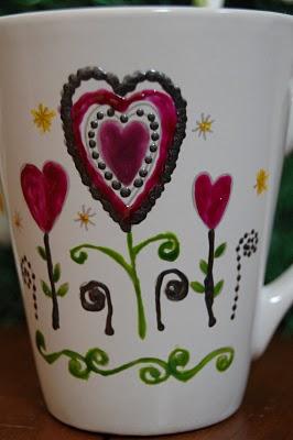 Tasses pour petit déj peintes à la main