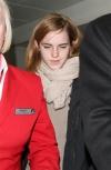 Emma Watson et son Père Chris Watson à l'aréroport d'Heatrow