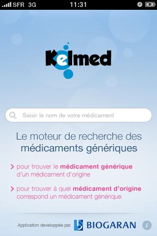 [News : Apps] Kelmed, un moteur de recherche de médicaments génériques.