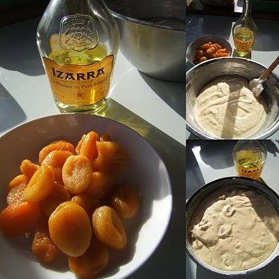Gâteau au mascarpone abricots et Izarra
