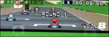 Mario Kart par une émulateur Super Nintendo sur iPad