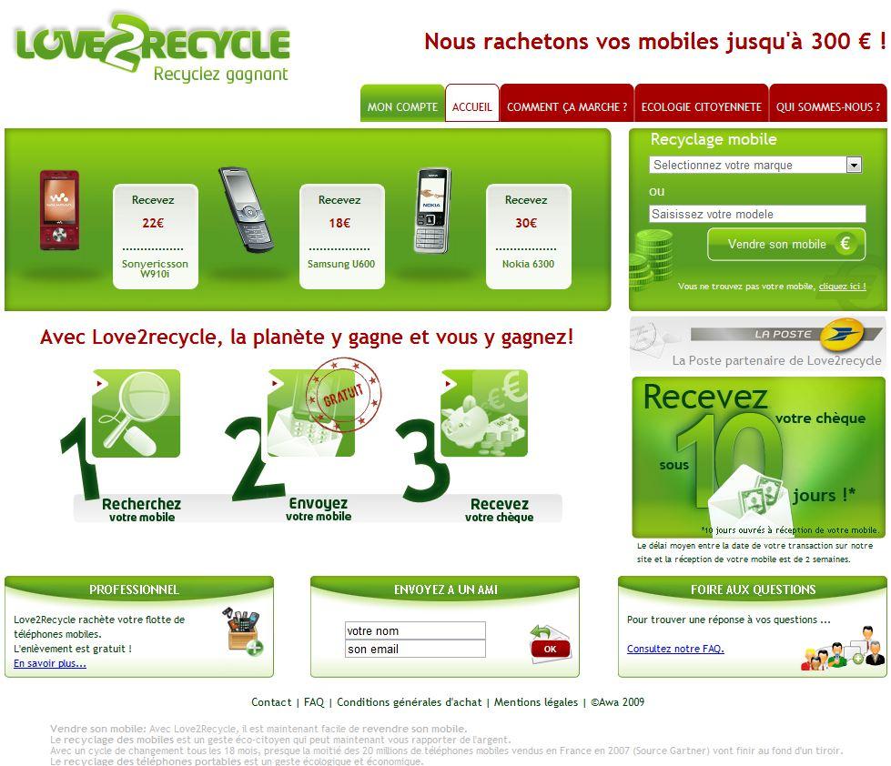 love2recycle Love2recycle : recycler son mobile contre du cash !