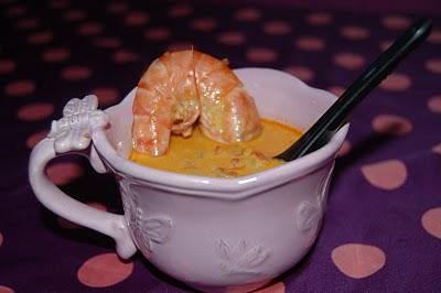 soupe thaï aux crevettes et lait de coco