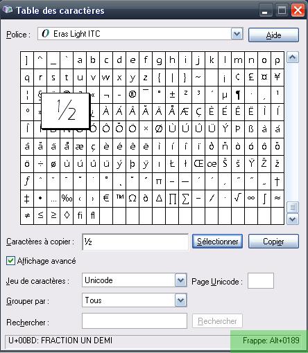 Insérer des symboles dans les statuts Facebook, Twitter...