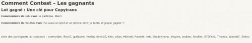 Résultat concours Copytrans 4…