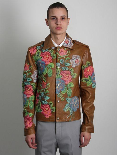 Maison Martin Margiela ''Embroidered Calf Leather Jacket''