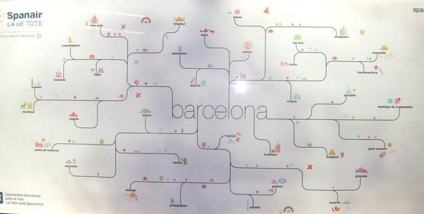 Des cartes dans le Métro de Barcelone
