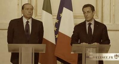 Sarkozy recevait son ami Berlusconi... pour rien.