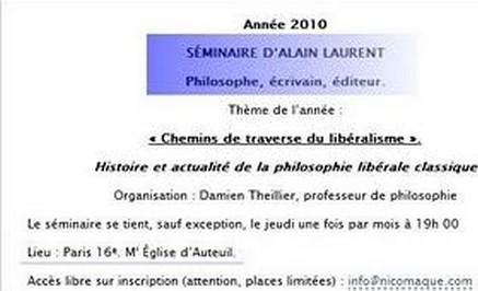 Séminaire d'Alain Laurent le 15 avril