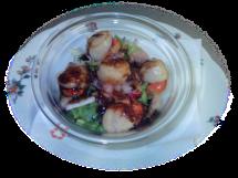 Salade saint jacques vinaigrette balsamique