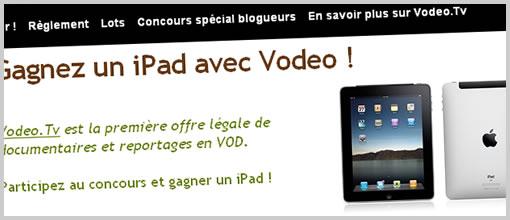 concours vodeo Gagnez un iPad avec Vodeo