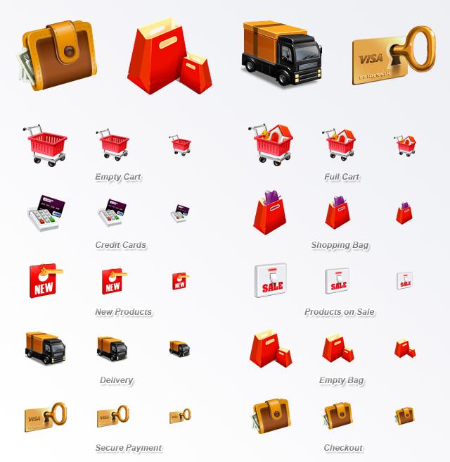 130 icones pour vos futurs webdesign e-commerce