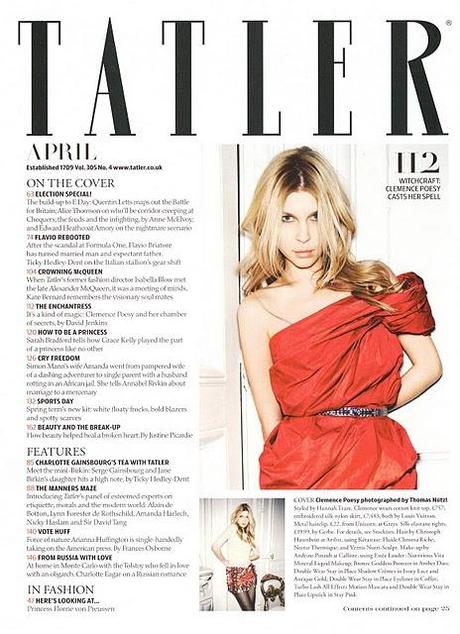 [couv] Clémence Poésy pour Tatler magazine (UK)
