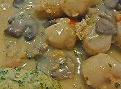 Gratin Terre-mer Saint jacques, crevettes champignons