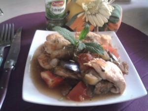 Mijotée de poulet au Konjac &Aubergines; Tomates – de NathLy