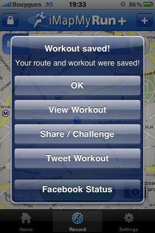 Test de l’application ‘iMapMyRun+’ pour iPhone