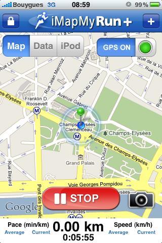 Test de l’application ‘iMapMyRun+’ pour iPhone