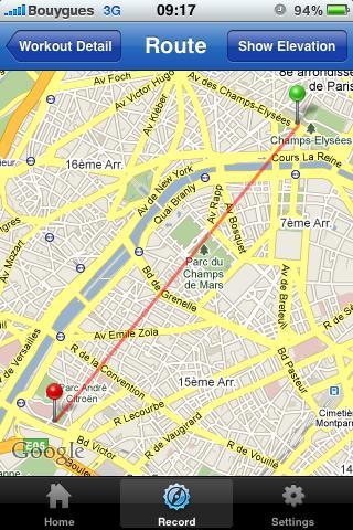 Test de l’application ‘iMapMyRun+’ pour iPhone