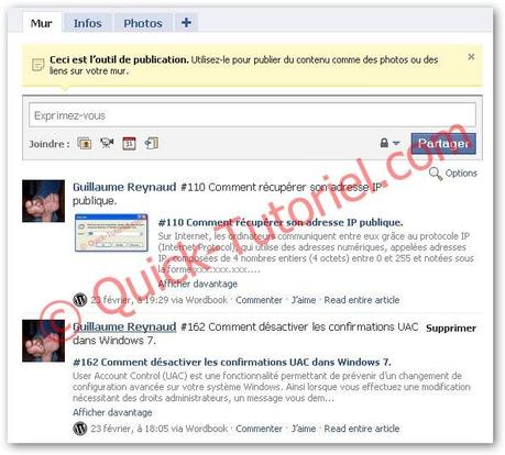 Facebokk_Wordpress_20 #186 Poster vos articles sur Facebook depuis Wordpress en 1 clic.