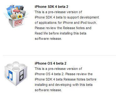 iPhone OS 4.0 bêta 2 proposé aux développeurs