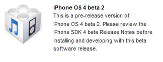 iPhone OS 4 beta 2