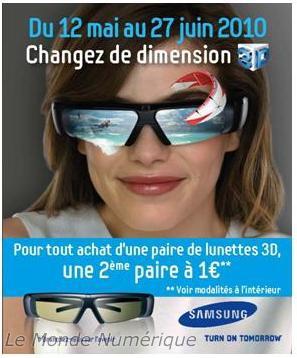 Opérations promotionnelles pour la 3D chez Samsung