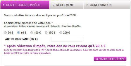 Ergonomie des interfaces web : le don en ligne, formulaire de don de l'AMF