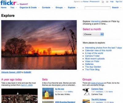 Site web : Fonctionnement d’Expore de Flickr