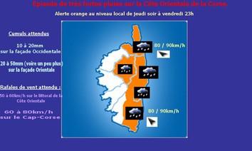 Alerte orange au niveau local : Dégradation fortement pluvieuse et venteuse en cours jusqu'à demain soir.