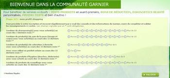 La mise en place d'un formulaire abonnement pour la newsletter de Garnier.