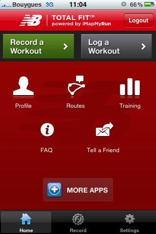 NB TotalFit - Ecran principal Test de l’application ‘NB TotalFit’ pour iPhone