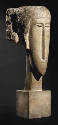 Tête de caryatide, de Modigliani et estimée entre 4 et 6 millions d'euros.